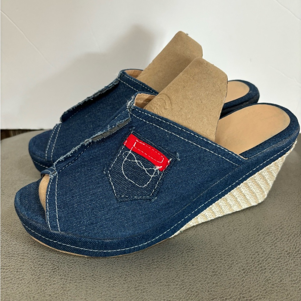 Stylish Denim Wedge Sandals